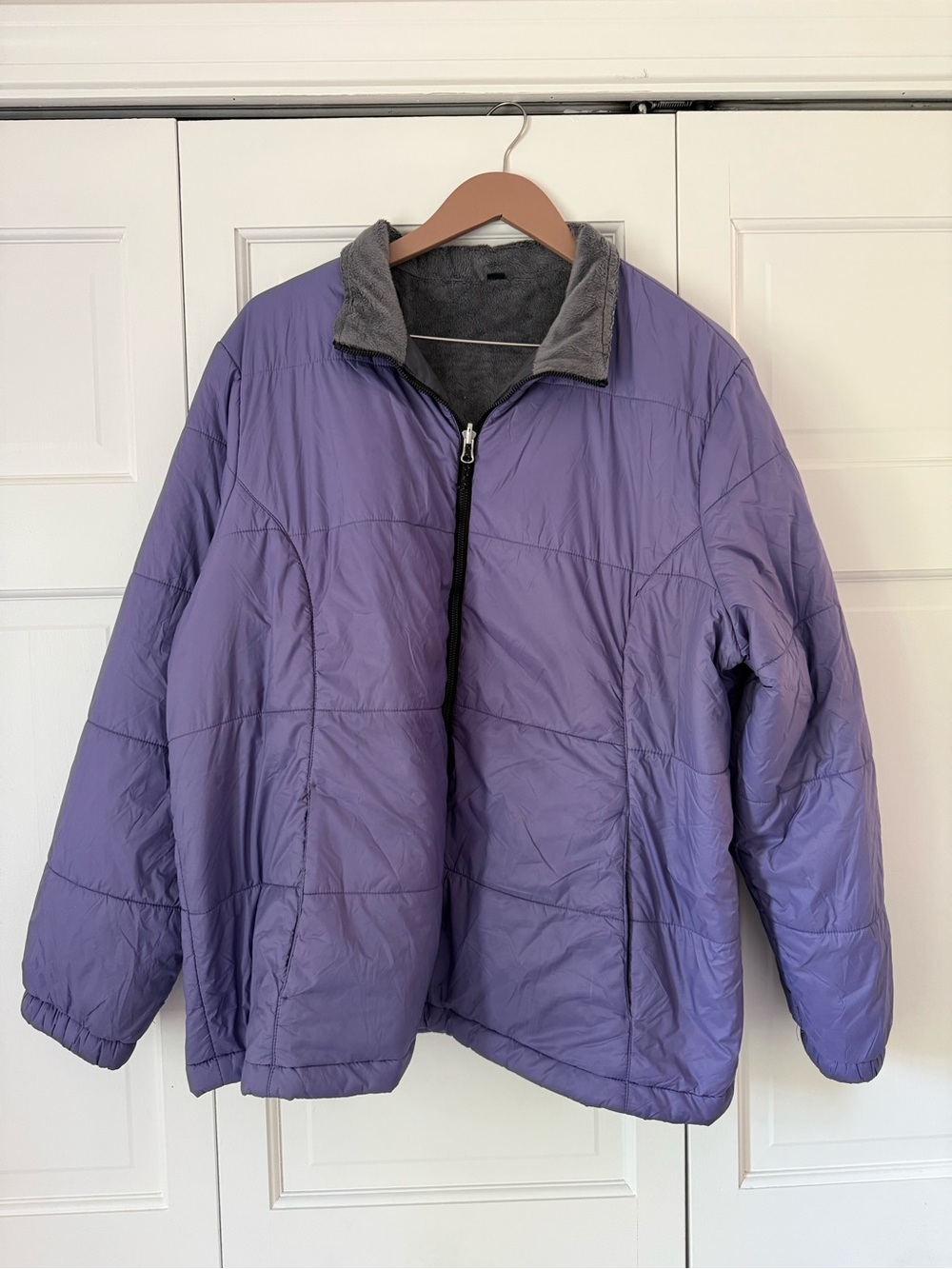 Purple Women's Quilted Jacket with Fleece lining